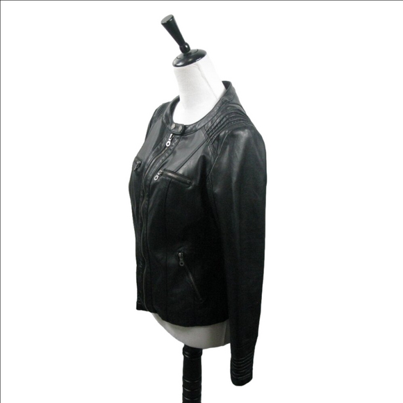 Made by Johnny Los Angeles Black Vegan Moto Jacket Size Medium - Picture 3 of 6